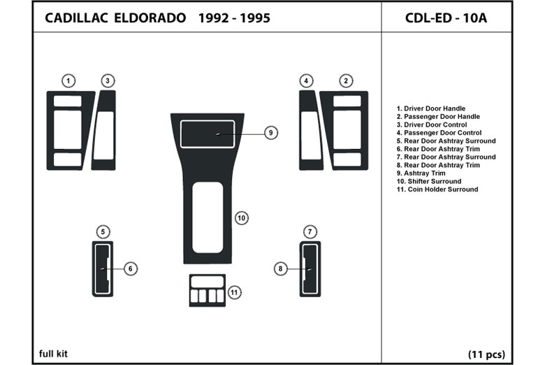 1992 Cadillac Eldorado DL Auto Dash Kit Diagram