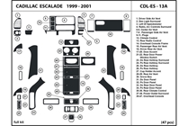 2000 Cadillac Escalade DL Auto Dash Kit Diagram