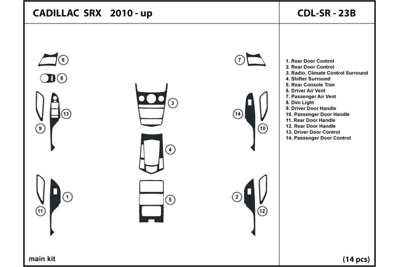 DL Auto™ Cadillac SRX 2010-2012 Dash Kits