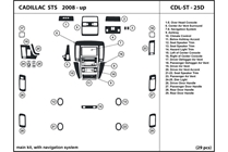 2008 Cadillac STS DL Auto Dash Kit Diagram