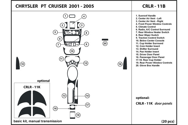 DL Auto™ Chrysler PT Cruiser 2001-2005 Dash Kits