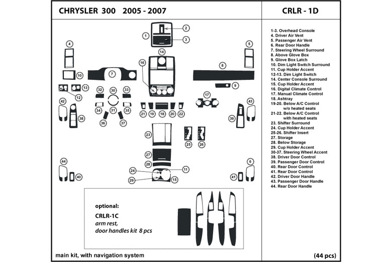 2005 Chrysler 300 DL Auto Dash Kit Diagram