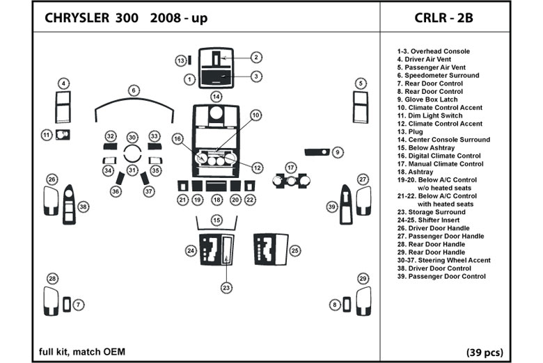 DL Auto™ Chrysler 300 2008-2010 Dash Kits