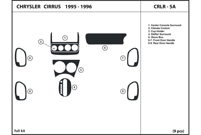 1995 Chrysler Cirrus DL Auto Dash Kit Diagram