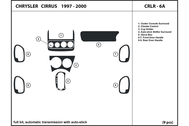 1997 Chrysler Cirrus DL Auto Dash Kit Diagram