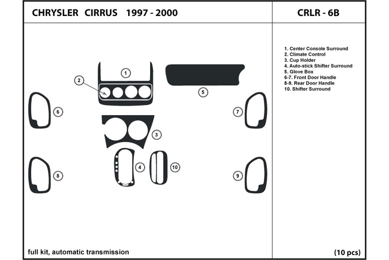 1997 Chrysler Cirrus DL Auto Dash Kit Diagram