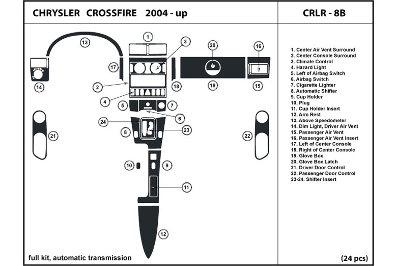 2004 Chrysler Crossfire DL Auto Dash Kit Diagram
