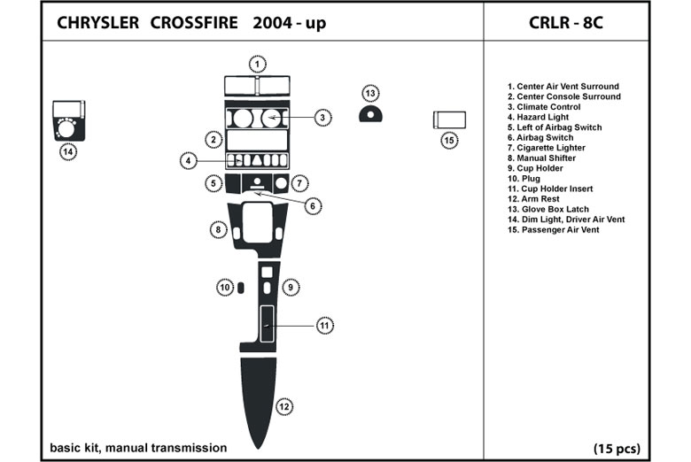 DL Auto™ Chrysler Crossfire 2004-2008 Dash Kits