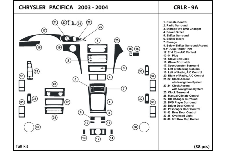 DL Auto™ Chrysler Pacifica 2004 Dash Kits