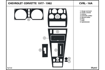 1977 Chevrolet Corvette DL Auto Dash Kit Diagram