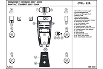2008 Chevrolet Equinox DL Auto Dash Kit Diagram