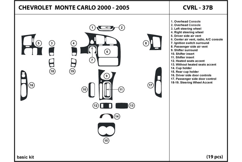 DL Auto™ Chevrolet Monte Carlo 2000-2005 Dash Kits