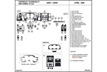 2009 Chevrolet Silverado DL Auto Dash Kit Diagram