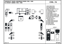 1996 Chevrolet Suburban DL Auto Dash Kit Diagram