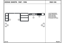 1990 Dodge Dakota DL Auto Dash Kit Diagram