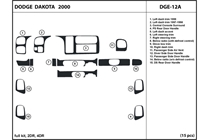 2000 Dodge Dakota DL Auto Dash Kit Diagram