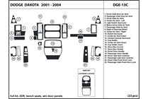 2002 Dodge Dakota DL Auto Dash Kit Diagram