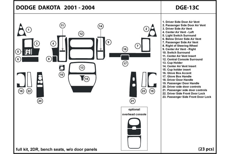 DL Auto™ Dodge Dakota 2001-2004 Dash Kits