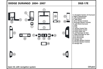 2007 Dodge Durango DL Auto Dash Kit Diagram