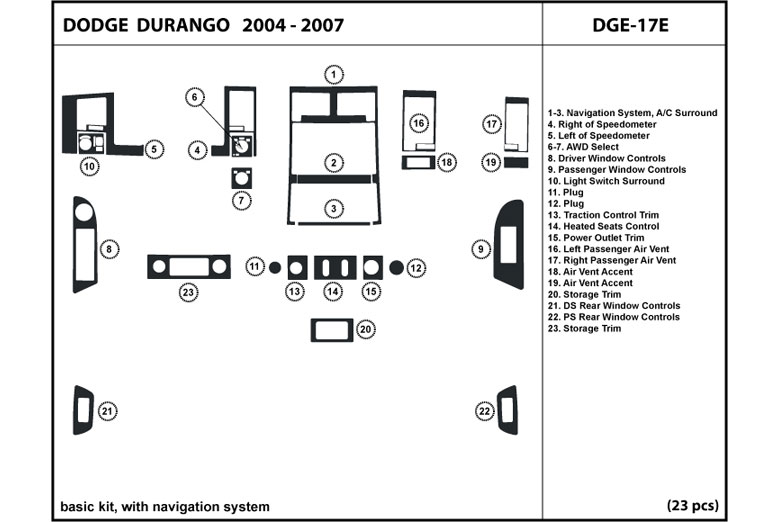 DL Auto™ Dodge Durango 2004-2007 Dash Kits