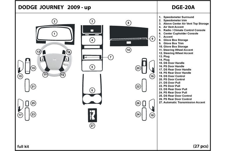 2009 Dodge Journey DL Auto Dash Kit Diagram