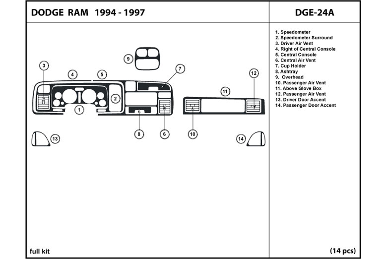 DL Auto™ Dodge Ram 1994-1997 Dash Kits