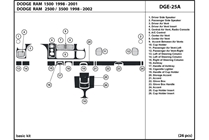 1999 Dodge Ram DL Auto Dash Kit Diagram