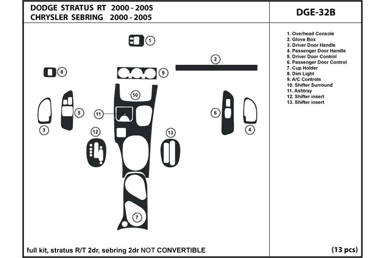 DL Auto™ Dodge Stratus 2001-2005 Dash Kits