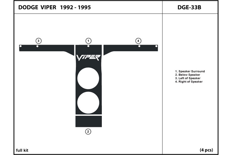 DL Auto™ Dodge Viper 1992-1995 Dash Kits