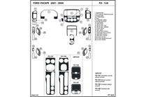 2002 Ford Escape DL Auto Dash Kit Diagram