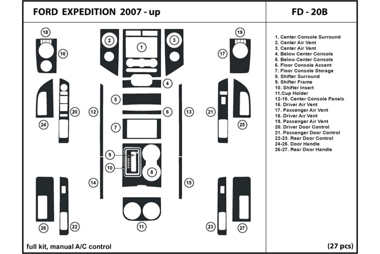 2007 Ford Expedition DL Auto Dash Kit Diagram