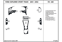 2002 Ford Explorer DL Auto Dash Kit Diagram