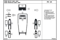 2009 Ford Taurus DL Auto Dash Kit Diagram