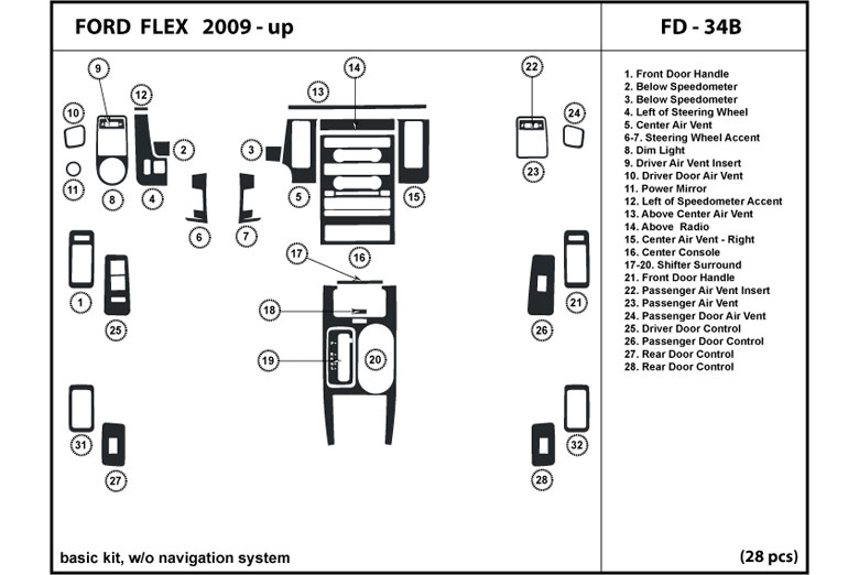 DL Auto™ Ford Flex 2009-2012 Dash Kits