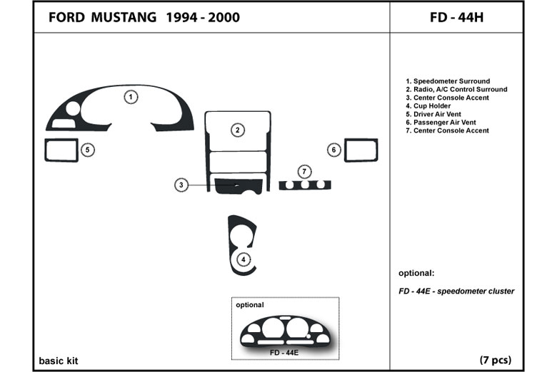 DL Auto™ Ford Mustang 1994-2000 Dash Kits