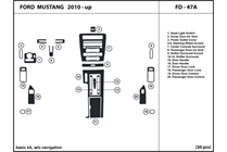 2011 Ford Mustang DL Auto Dash Kit Diagram