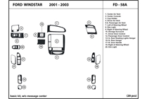2002 Ford Windstar DL Auto Dash Kit Diagram