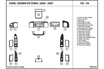 2004 Ford Crown Victoria DL Auto Dash Kit Diagram