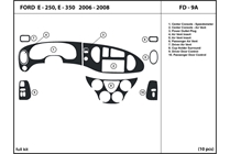 2008 Ford E-250 DL Auto Dash Kit Diagram