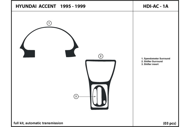 1995 Hyundai Accent DL Auto Dash Kit Diagram
