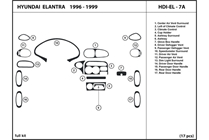 1998 Hyundai Elantra DL Auto Dash Kit Diagram