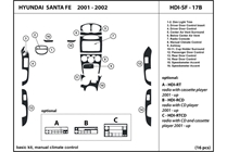 2002 Hyundai Santa Fe DL Auto Dash Kit Diagram