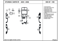 2006 Hyundai Santa Fe DL Auto Dash Kit Diagram
