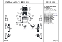 2010 Hyundai Santa Fe DL Auto Dash Kit Diagram