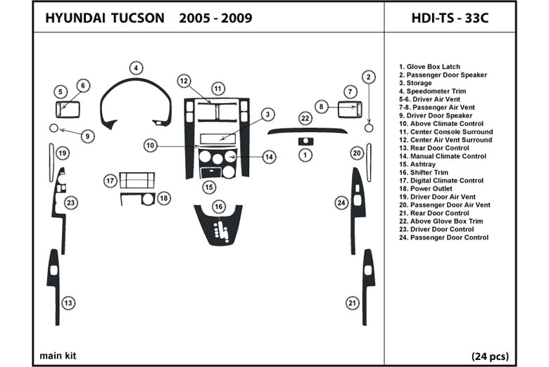 DL Auto™ Hyundai Tucson 2006-2009 Dash Kits