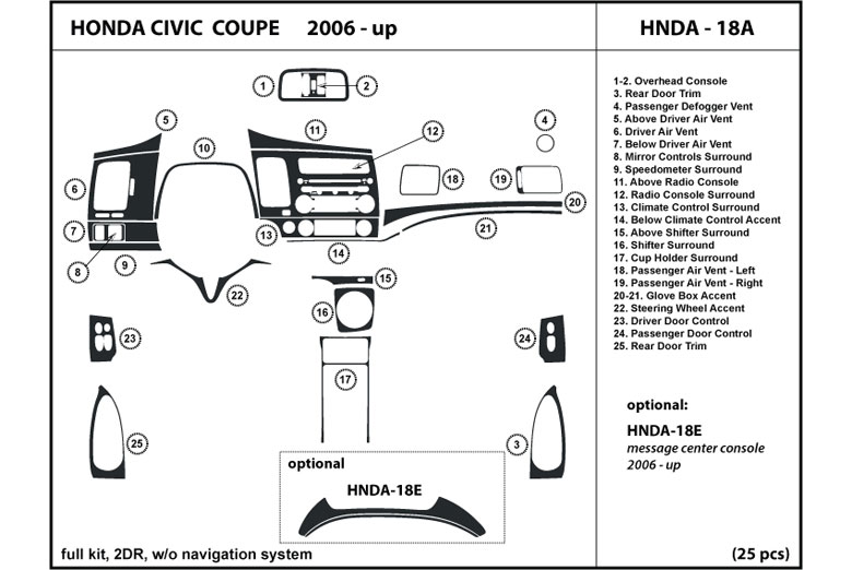 DL Auto™ Honda Civic 2006-2011 Dash Kits