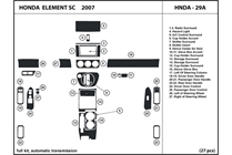 2007 Honda Element DL Auto Dash Kit Diagram