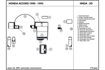1993 Honda Accord DL Auto Dash Kit Diagram
