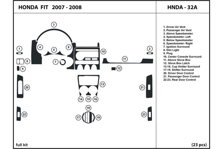 DL Auto™ Honda Fit 2007-2008 Dash Kits