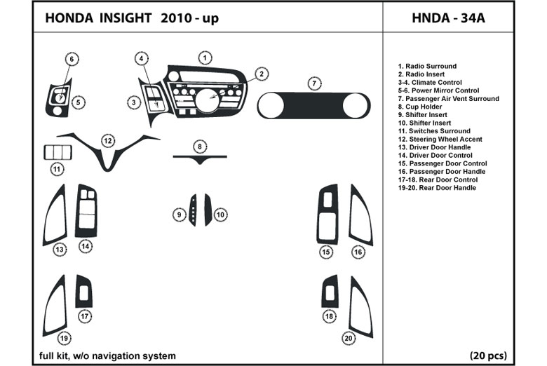 DL Auto™ Honda Insight 2010-2012 Dash Kits